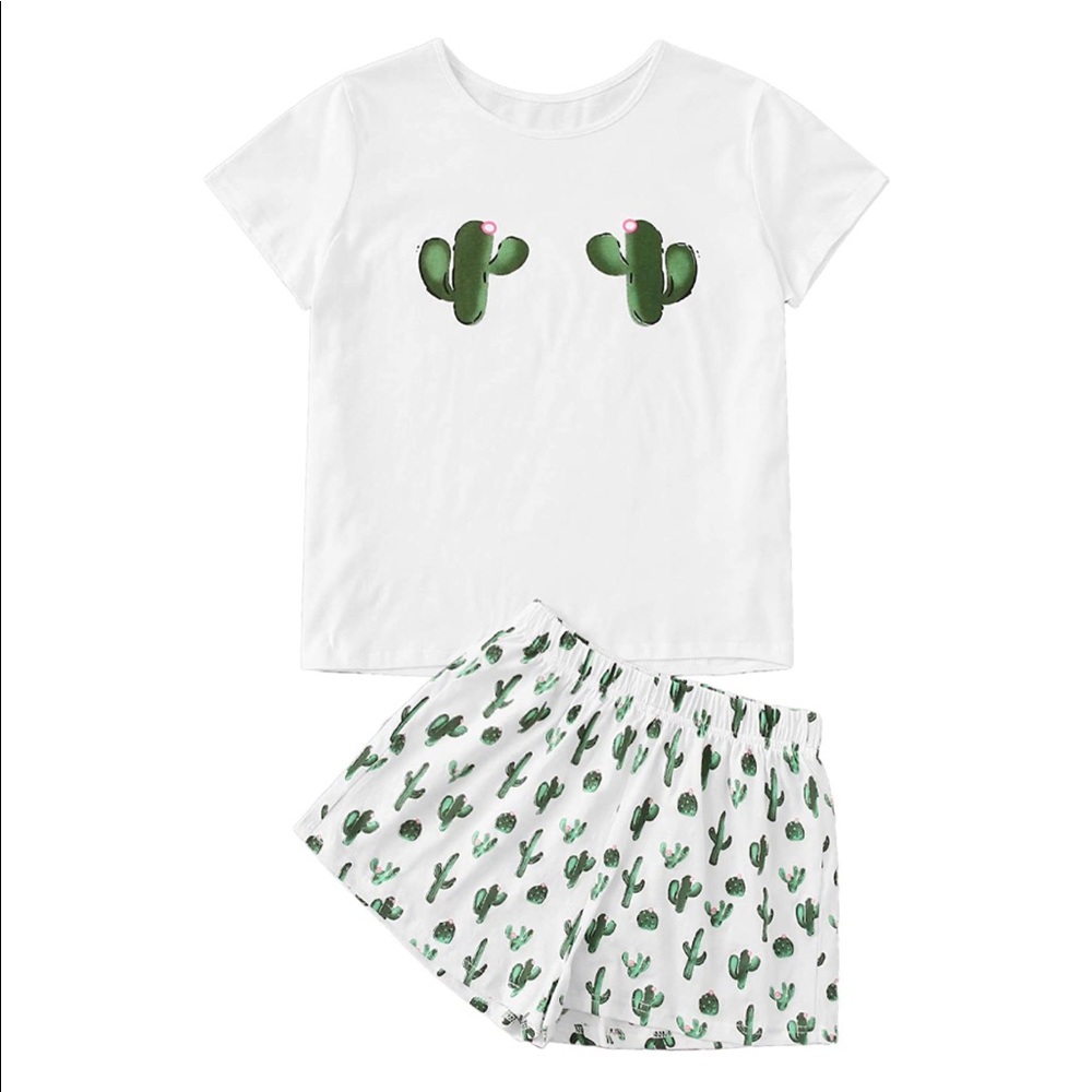 New cactus pajamas lounge shorts and top set
